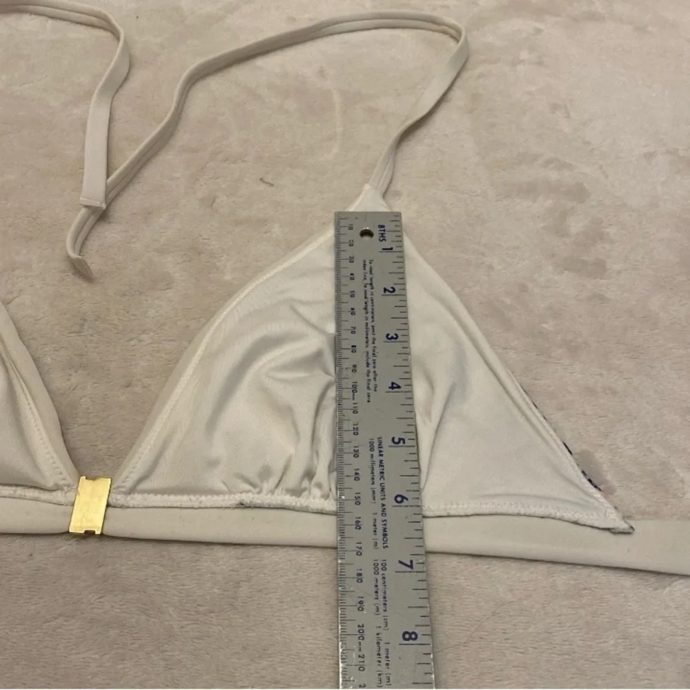 Victoria's Secret White and Blue Paisley Bikini Top